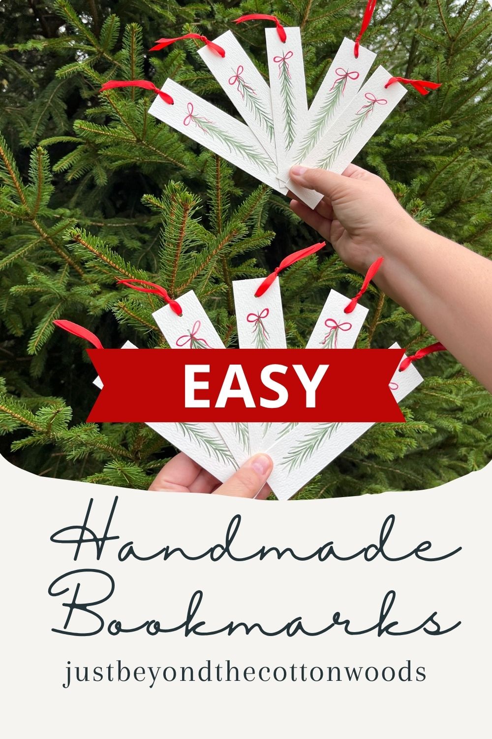 Christmas Pine Branch Bookmark Tutorial
