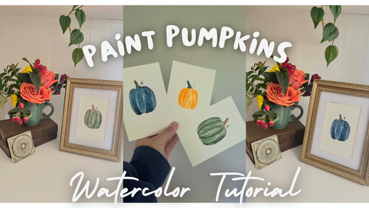 Easy Framed Autumn Watercolor Pumpkins Tutorial