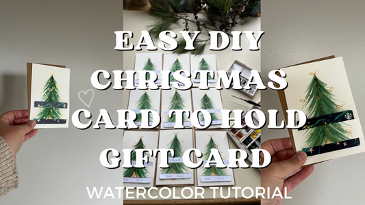 How to Paint a Watercolor Christmas Card w/ Gift Card Slot