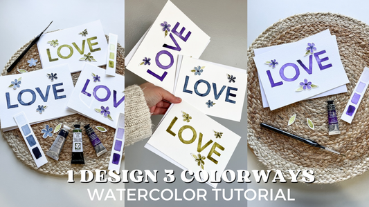 Modern Valentine Watercolor Card {TUTORIAL}