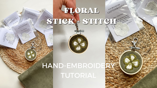 FLORAL HAND-EMBROIDERY STITCH + STITCH {TUTORIAL}